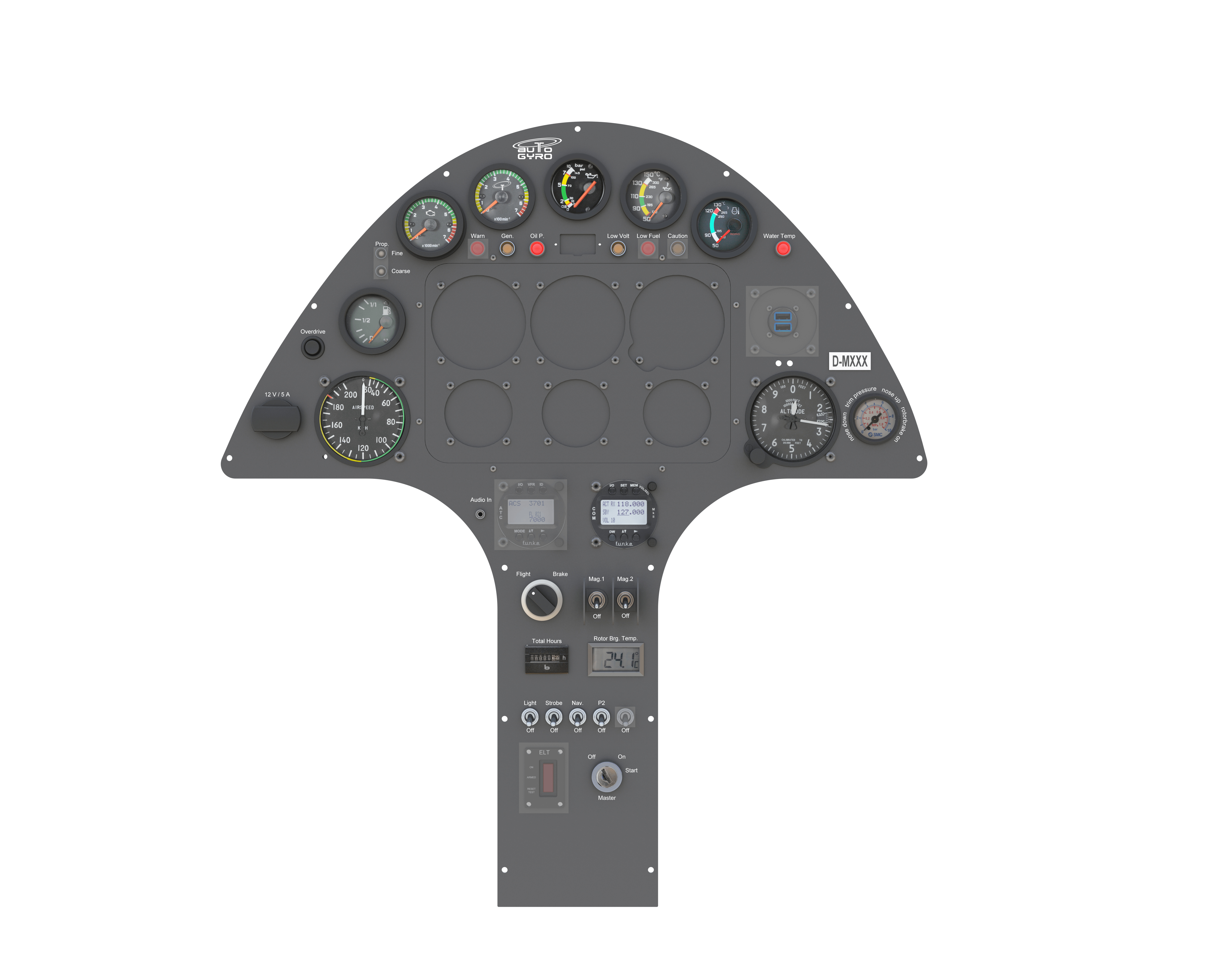 Cockpit Panel II mit analogen Einsatz
