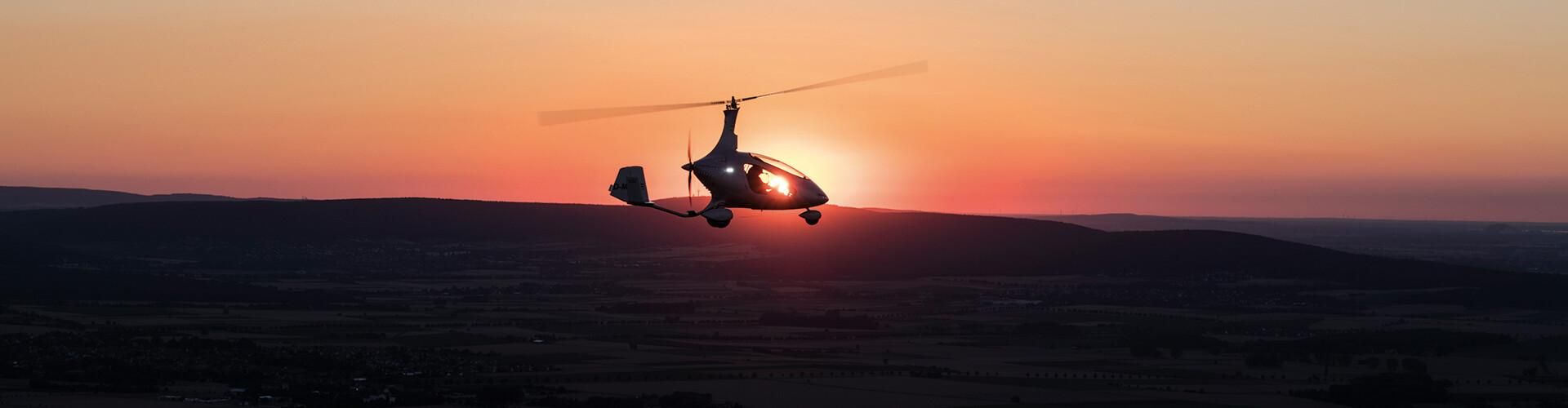 AutoGyro Hero Cavalon in front of Sunset