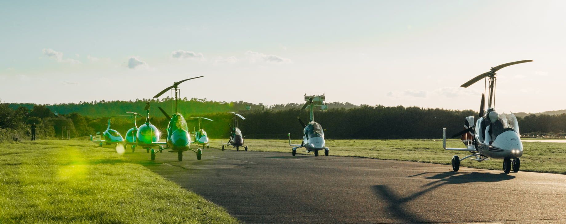 AutoGyro models on their way to sunset flight at AutoGyro Fly-In 2023