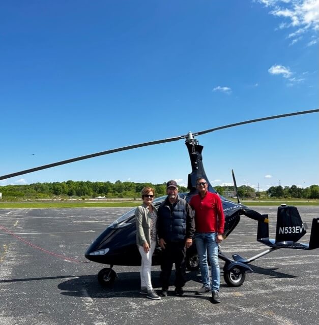happy customers Eddy and Vicki Swamy take their new Cavalon delivery at the AutoGyro USA office in Maryland